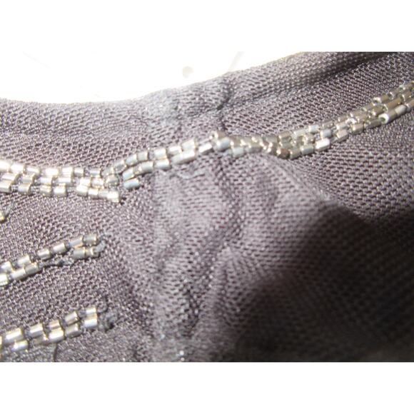 White House Black Market MP Sleeveless Top Black Silver Sequins Mesh Lined New - Picture 7 of 10